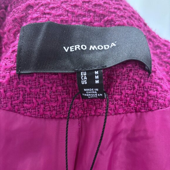 Vero Moda Fuchsia Tweed Blazer, Size Medium - Picture 6 of 7
